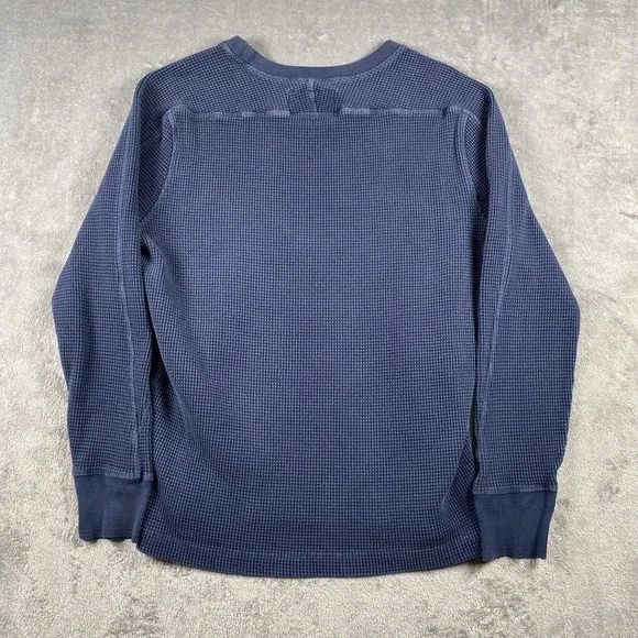 American Giant Shirt Mens Size M Blue Thermal Waffle Long Sleeve Made In USA - Picture 11 of 15